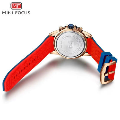 Chronograph  Sports Watch Waterproof Silicone Strap ⌚