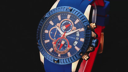 Chronograph  Sports Watch Waterproof Silicone Strap ⌚
